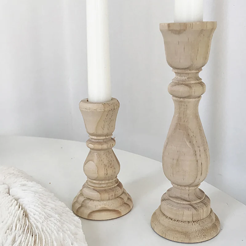 Unfinished Candlesticks Holders Wood Classic Craft Smoothed and Ready to Easily Paint or Decoration | Дом и сад