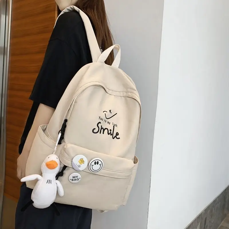 

Casual School Bags for Teenage Girls Students Backpack Women Nylon Bookbag
