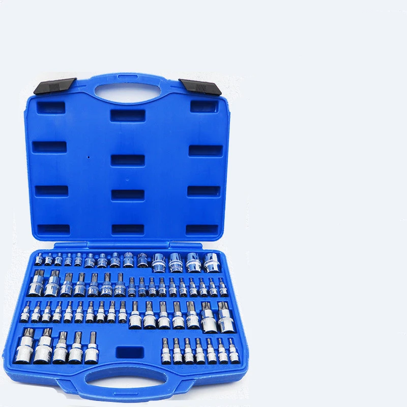 

61PC Screwdriver allen head Drive sleeve Wrench Spline Bit Socket Set For Tamper-Proof Lug Nuts E4-E24 T6-T70 TP6-TP60