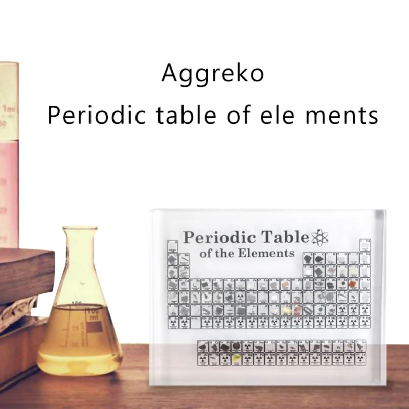 Acrylic Periodic Table Display Kids Teaching School Day Teachers Birthday Gifts with Real Elements | Дом и сад