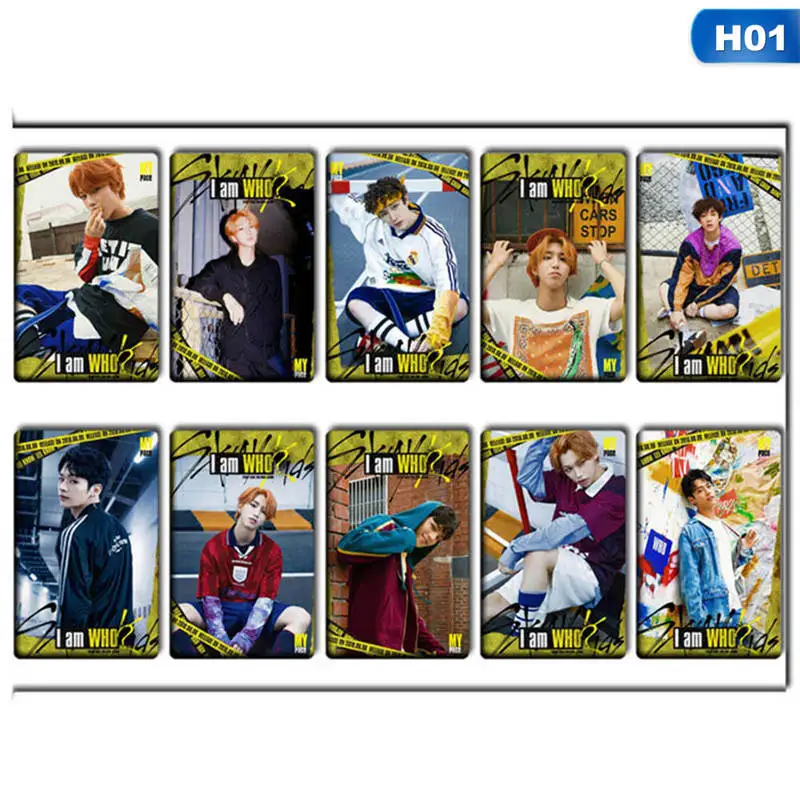 H01 10 шт./компл. KPOP Stray Kids Lomo карты фото карты наклейки фотостудия плакат подарочный канцелярский набор - Цвет: H01