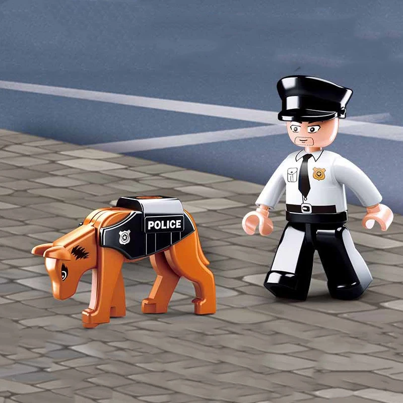 

City Police SUV Patrol Car Model Blocks Policeman Figures Building Bricks Classic Educational Construction Moc Toys For Children