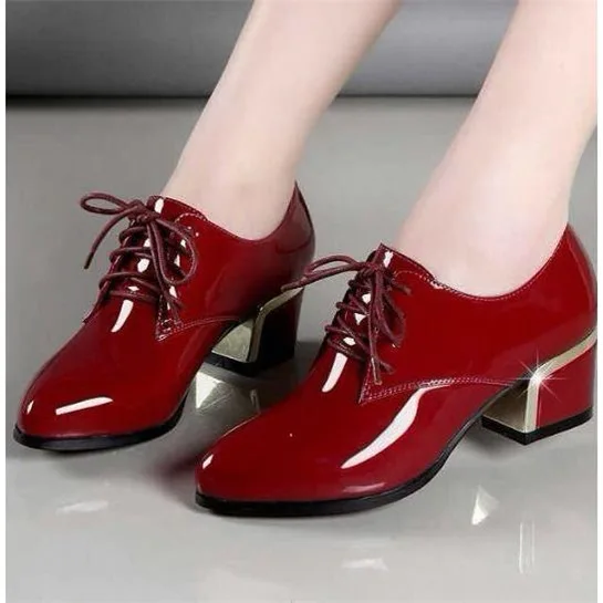 Осенняя обувь из натуральной кожи на толстом высоком каблуке зимняя женская