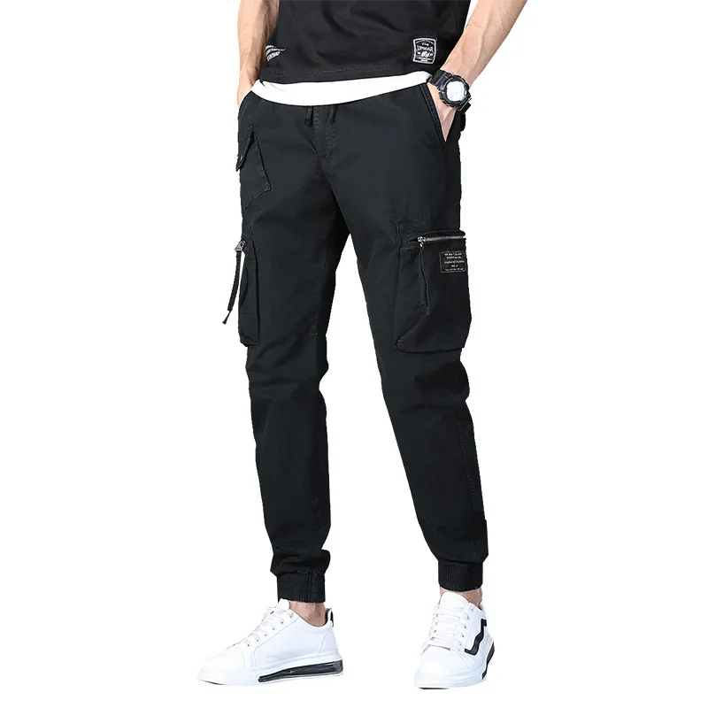 

Pants men's 2021 summer new trend loose tooling pants men's casual pants youth neckline pants