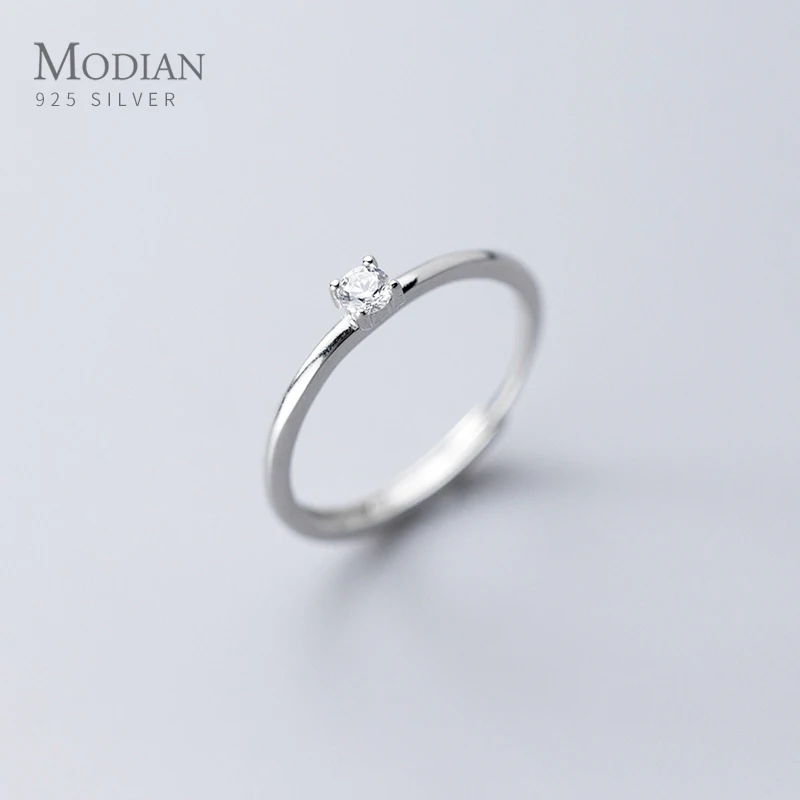 Modian Сияющий прозрачный CZ геометрическое кольцо для женские модные зимние