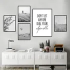 Пейзаж, Настенная картина на холсте, черно-белая цитата, художественный постер и печать для гостиной, Настенная картина, декор HD2987