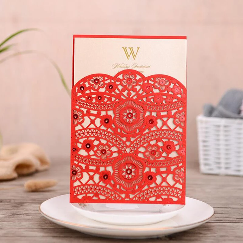 1 шт. элегантная Лазерная открытка на свадьбу приглашения кружевные открытки