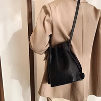 2021 new casual drawstring bucket bag for women shoulder crossbody bags high quality soft pu leather luxury designer handbag hot