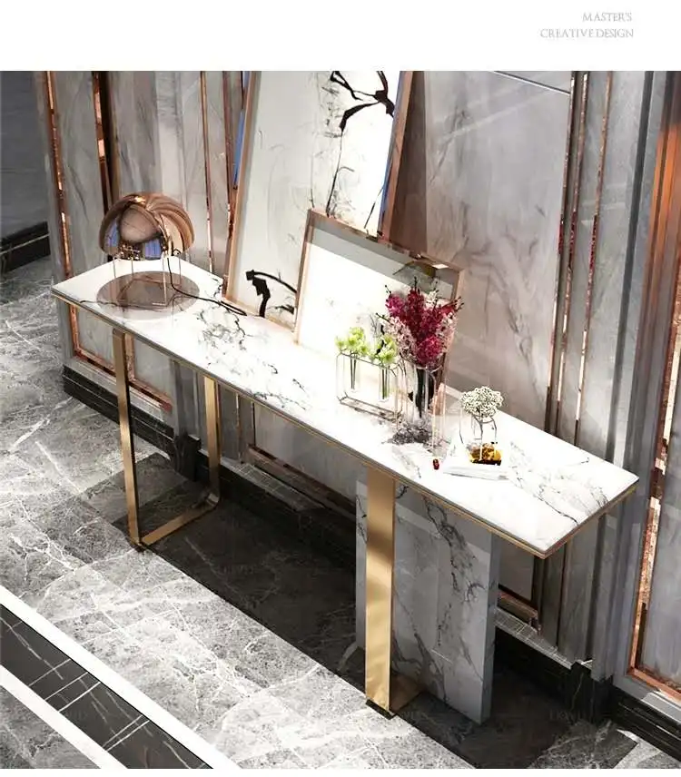 

Высококачественные диванные столы Золотое крыльцо/вход в европейском стиле мраморный скандинавский гостиная стол входная дверь из нержав...