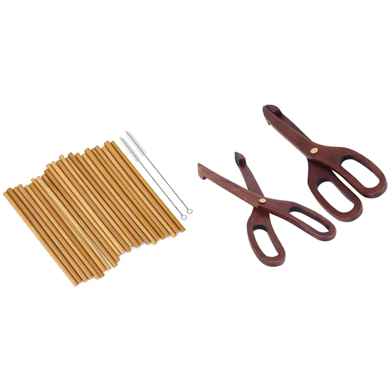 2 шт деревянные Кухня щипцы для салата ПИЩЕВЫЕ ЗАЖИМ &amp 24 бамбуковые прослойки в