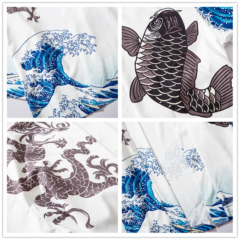 JDDTON кимоно модный кардиган унисекс куртки традиционный японский юката тонкая