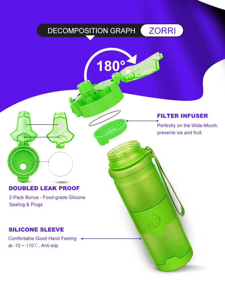 Бутылка для протеиновых коктейлей ZORRI портативная бутылка воды спорта отдыха на