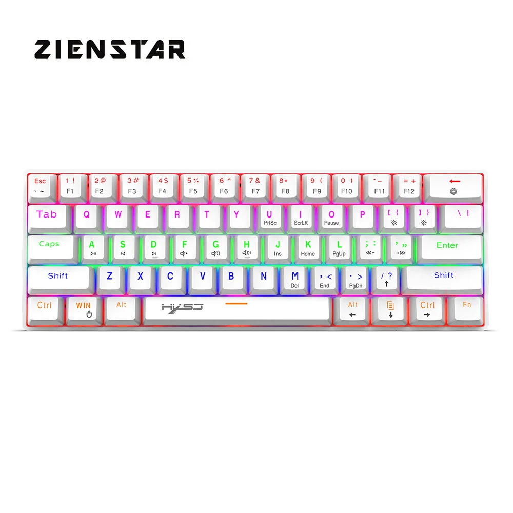 ZIENSTAR английский Тип C разъем Проводная Механическая игровая клавиатура с