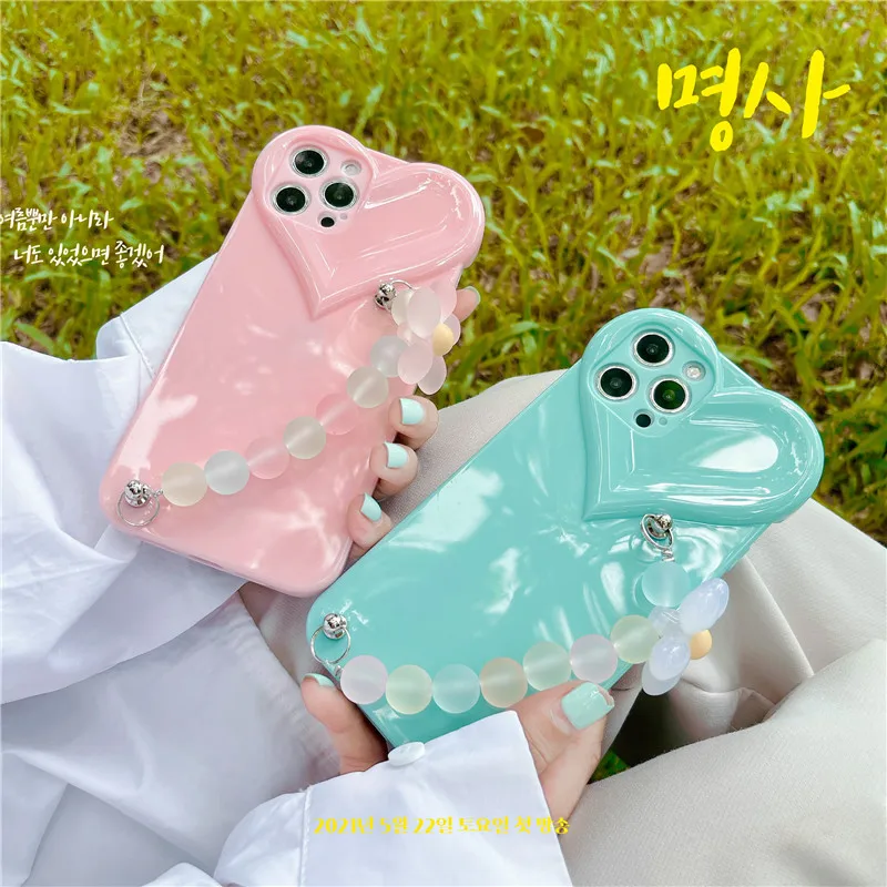 

Cute 3D Love heart Camera case For iphone 12 Mini 11 Pro Max XS MAX XR 7 8 Plus SE2 nice Phone cover with gift flower hand chain