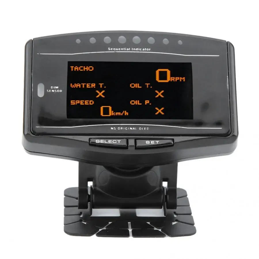 10 в 1 Универсальный Автомобильный манометр цифровой тахометр скорость вольт