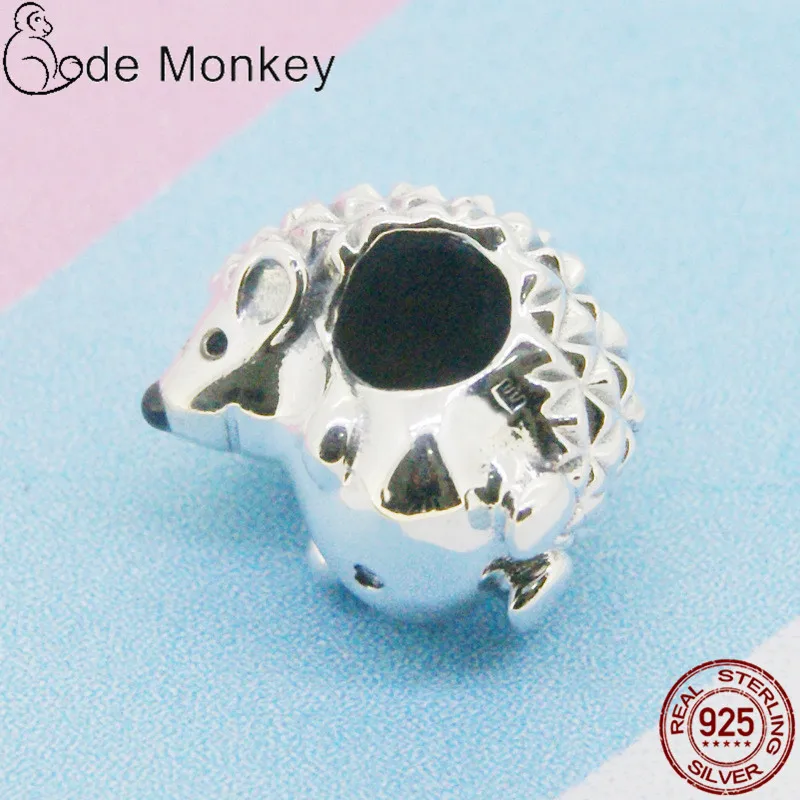 CodeMonkey Аутентичные 925 пробы серебряные бусины Ежика подходят к оригинальному