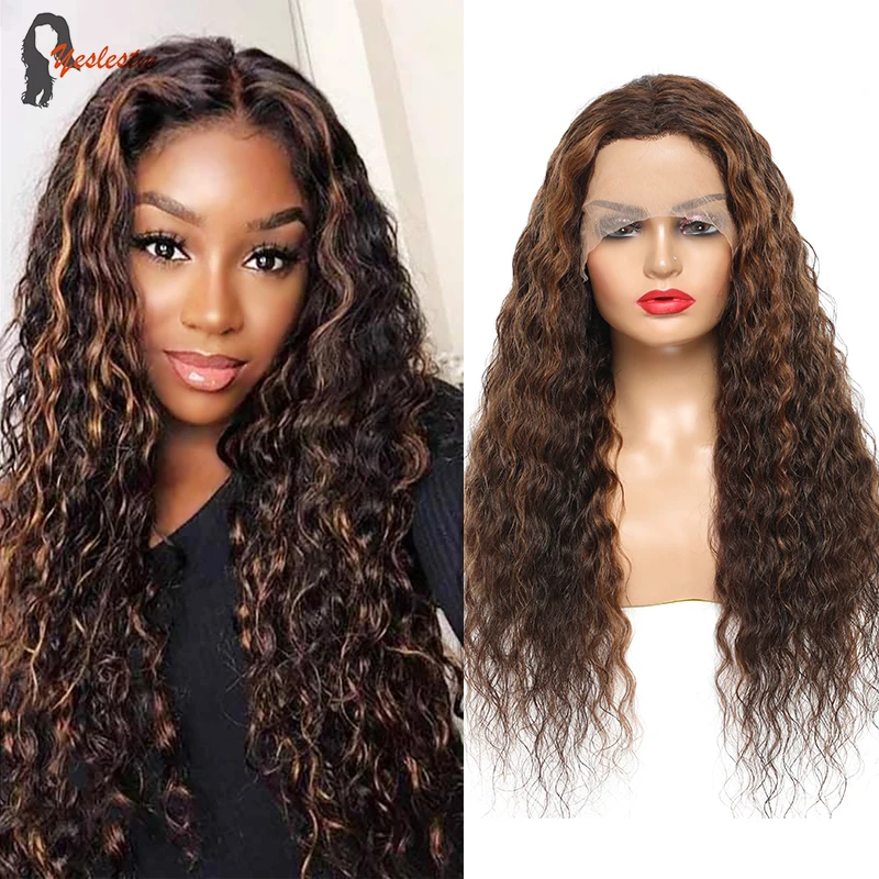 

Yeslestm парик с волнистой фронтальной сеткой, парики из человеческих волос, парик для хайлайтера, парики из человеческих волос для женщин, медо...