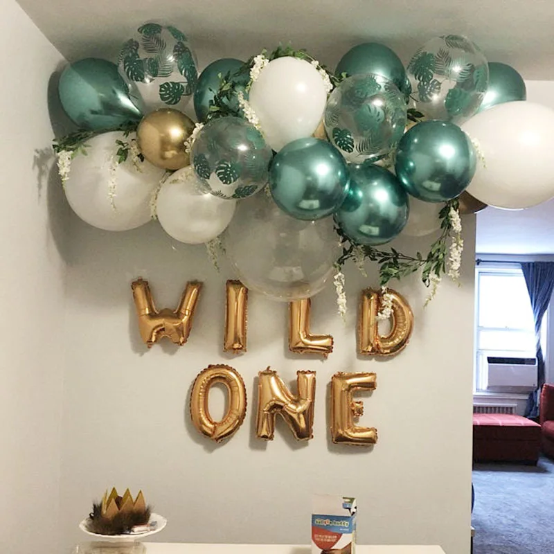 

Latex Balloon Green Balloons Green Palm Leaf Safari Party Hawaii Baloons Birthday Wedding Tropical Dinosaur Animal Wild Party
