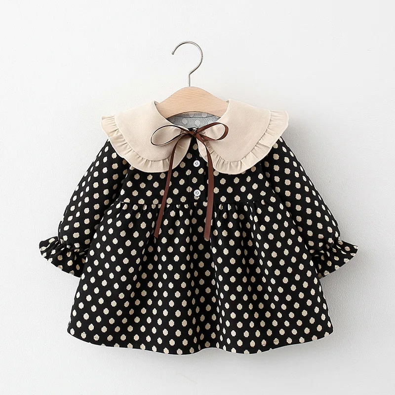 

Keelorn Princess Dresses for Baby Girls Spring Autumn Infant Cotton Long Sleeve Toddler Polka Dot Fall Clothes Kids Clothing