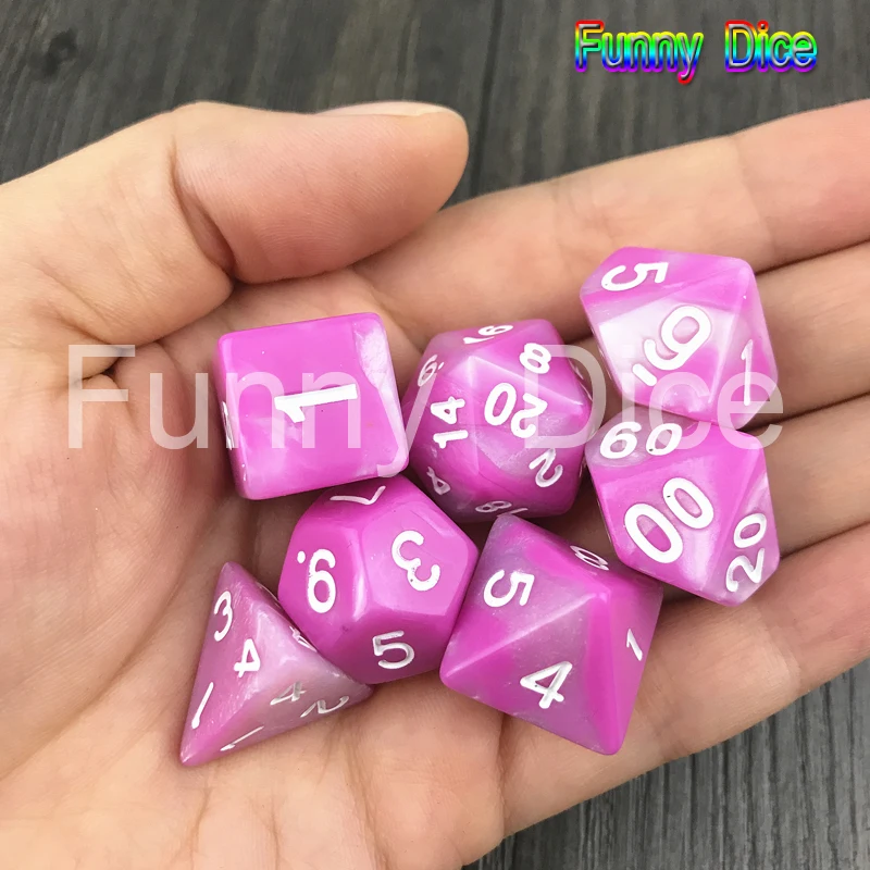 Горячая Новинка 7 шт./компл. креативное качество двухцветные многогранные кости с