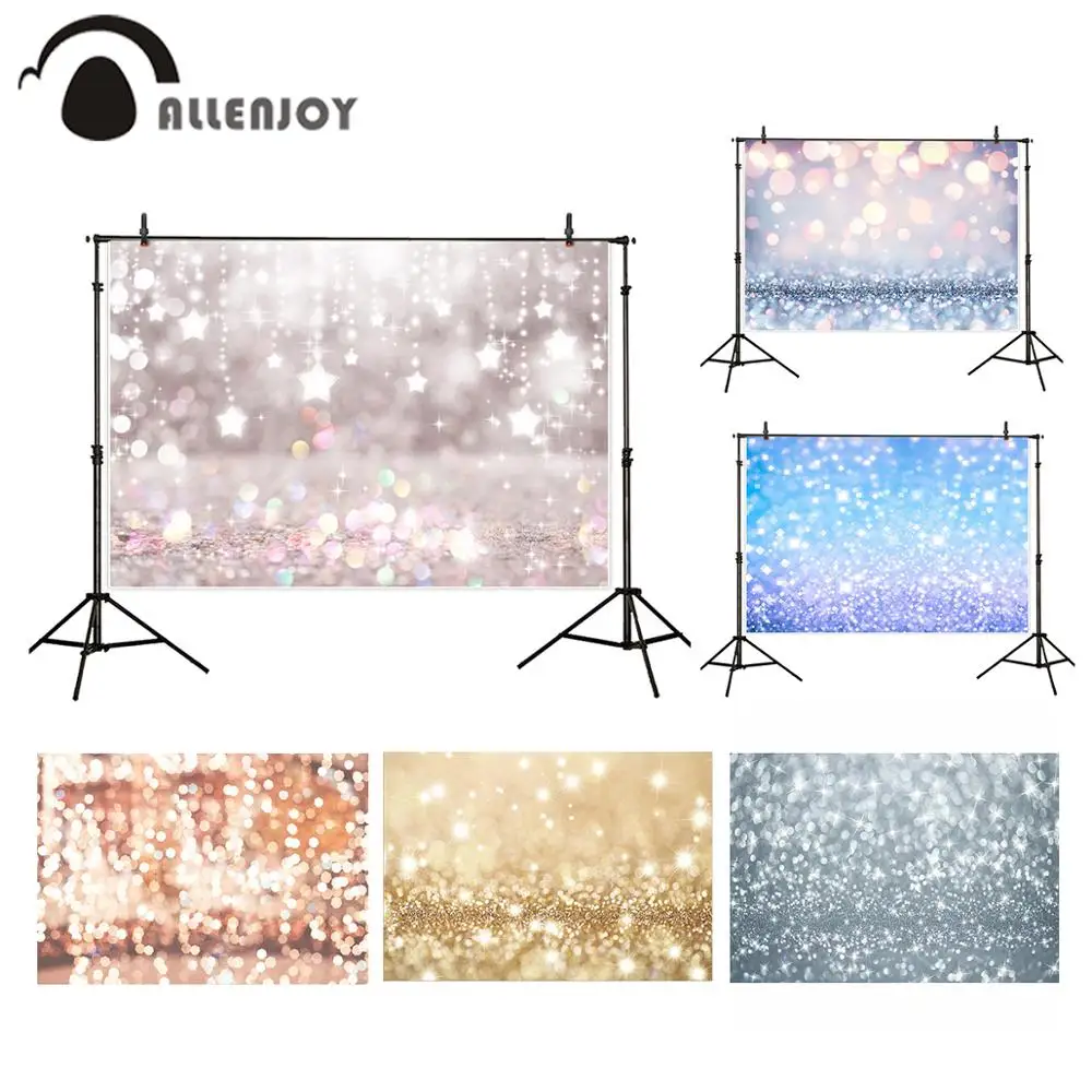 

Allenjoy photophone Bokeh glitter backdrop twinkly Star Light Birthday Party Baby Portrait photography background photocall prop