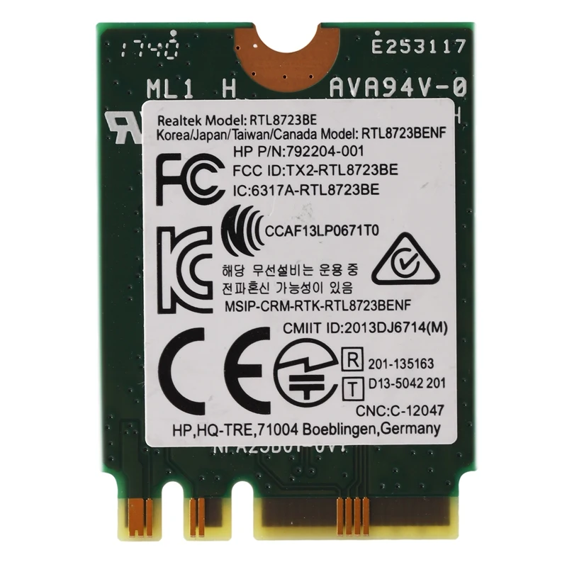 Беспроводной адаптер для Realtek RTL8723BE 802.11N WiFi карта Bluetooth 4 0 NGFF SPS 843338-001 300 Мбит/с |