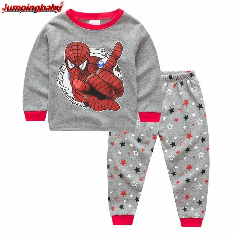 Jumpingbaby Boys Christmas Pajamas Kids Superman Pajama Set Spiderman Pjs Pyjama Enfant Nightgown Pijamas infantil Navida