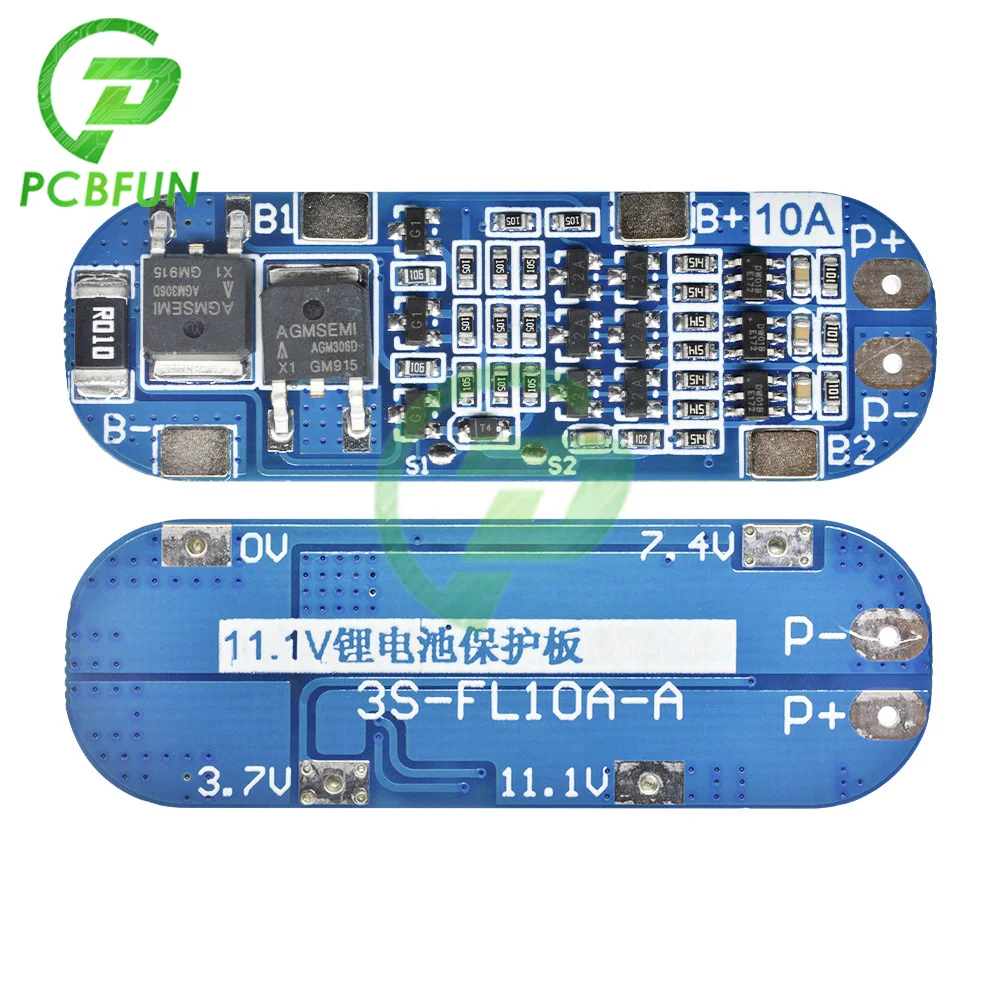 BMS 3S 10A 11 1 V 12V 12 6 Защитная плата зарядного устройства для литиевой батареи 18650 Li-Ion