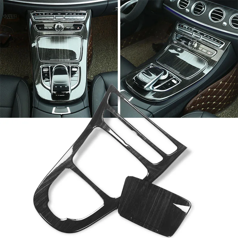 

Wood Trim Cover Black Grain Console Gear For Mercedes Benz E-Class Fit 2016-17 Latest