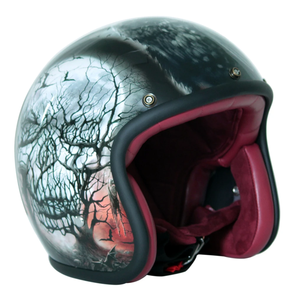 Мотоциклетный шлем с принтом в стиле ретро | Автомобили и мотоциклы