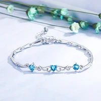 fashion 925 silver jewelry bracelet heart shape zircon gemstone accessories for women girlfriend wedding promise party gifts