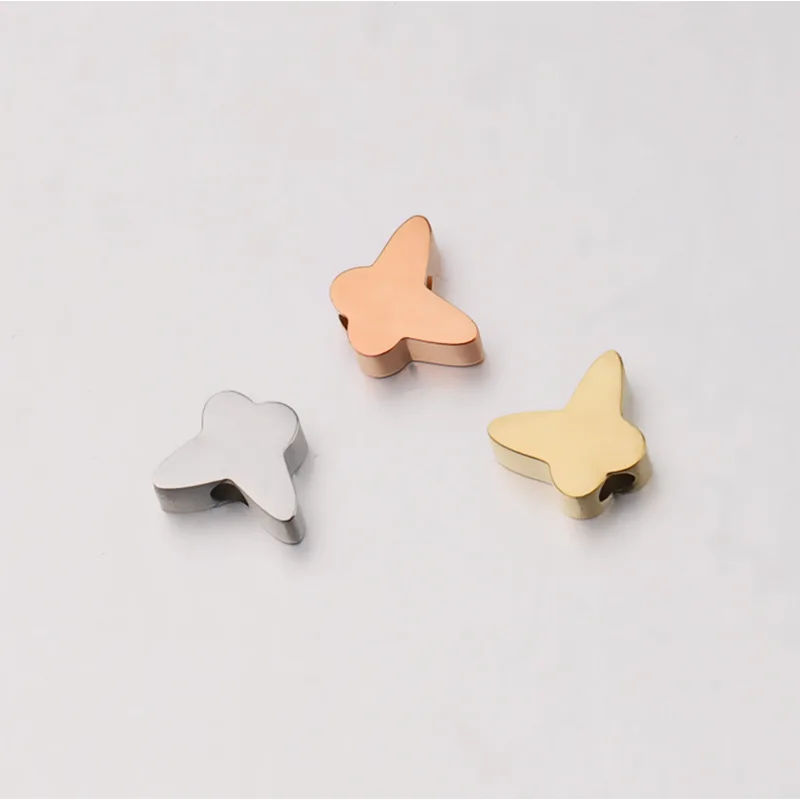 

Fnixtar, 20 шт., бусины-бабочки толщиной 3 мм, зеркальные полированные бусины из нержавеющей стали для самостоятельного изготовления кулонов, оже...