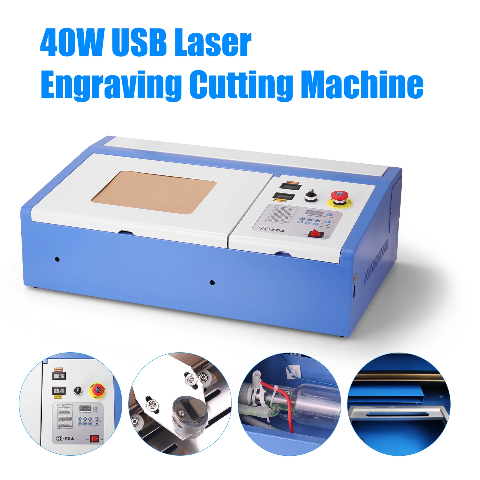 

40W CO2 USB Multifunctional Laser Engraving Cutting Machine for Wood and Plastics Engraver Cutter with Digital Display