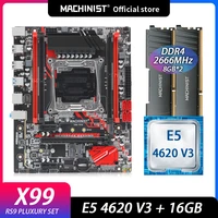 machinist x99 motherboard set kit lga 2011 3 intel xeon e5 4620 v3 cpu processor ddr4 16gb28gb 2666mhz ram memory x99 rs9