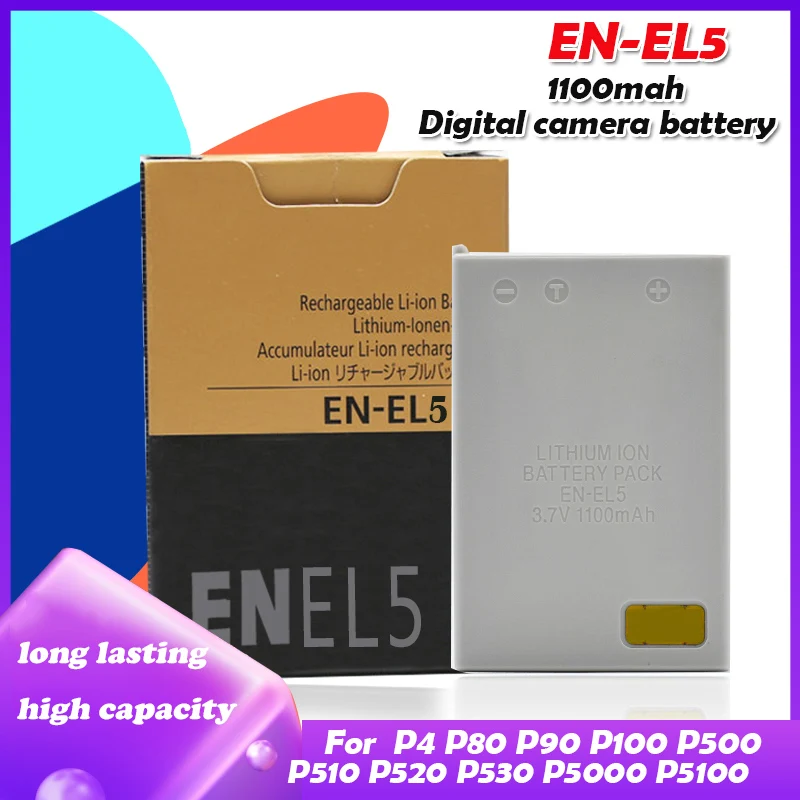 EN EL5 ENEL5 3 7 V 1100mAh литий ионная батарея для камеры Nikon Coolpix 3700 4200 5900 7900 P3 P4 P500 P510 P6000 P530