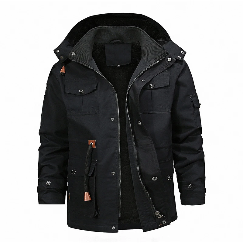 Мужская куртка, модная ветровка, новая зимняя повседневная плотная куртка, Черная мужская куртка для джентльмена, длинное пальто