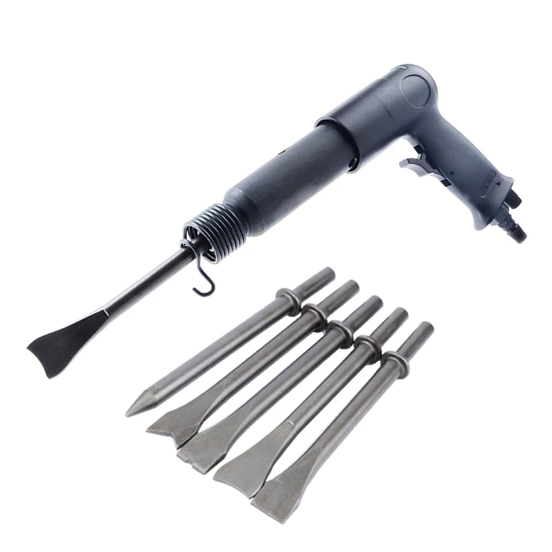 

250 Air Shovel Pneumatic Chisel Rust Remover Wind Pick Brake Pad Derusting Tools With 5 Head Carton Package