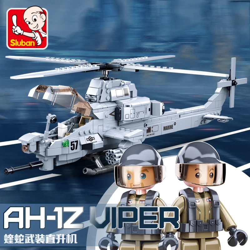 SLUBAN F/A-18E Super BumbleBee Strike Hornet Fighter AH-1Z Viper самолёт MOC конструктор войны наборы