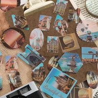 30pcs travel imprint pet bronzing stickers aesthetic retro ins landscape bullet journaling accessories phone case deco stickers