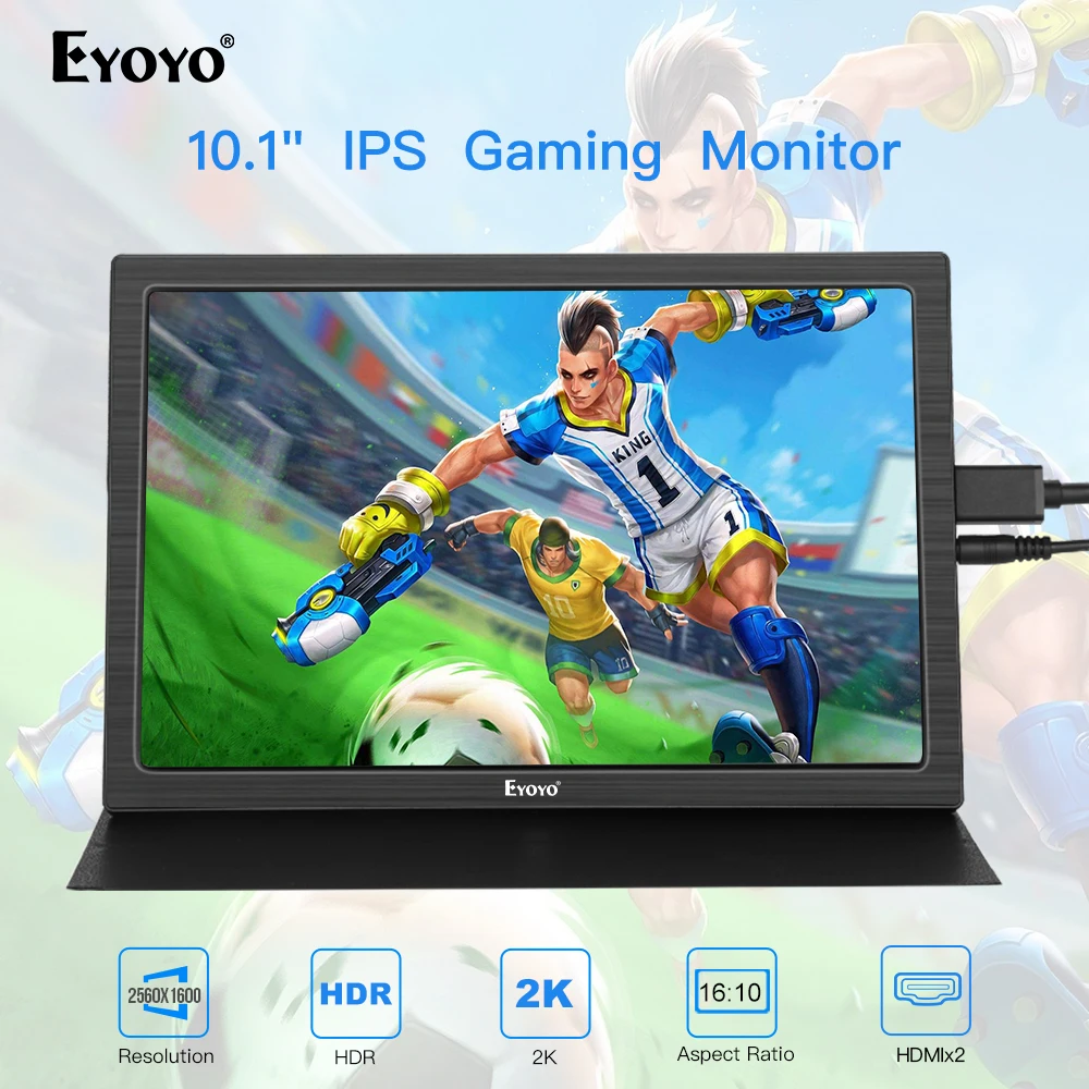 Портативный монитор портативный 10 дюймов 2560x1600 HDMI Кожаная подставка игровой PS4 ЖК
