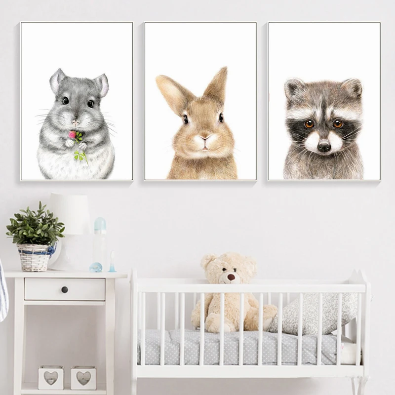 Zero Clock Детские постеры и принты животных минималистское полотно детский сад