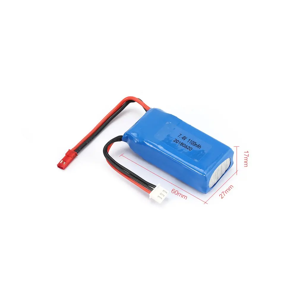 

2pcs 7.4V 1100mAh 25C 2S Lipo Battery JST Plug Rechargeable Part for Wltoys A949 A959 A969 A979 RC Car Airplane Drone