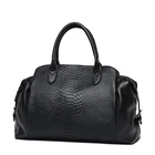 Сумка-тоут женская из натуральной кожи, с змеиным узором