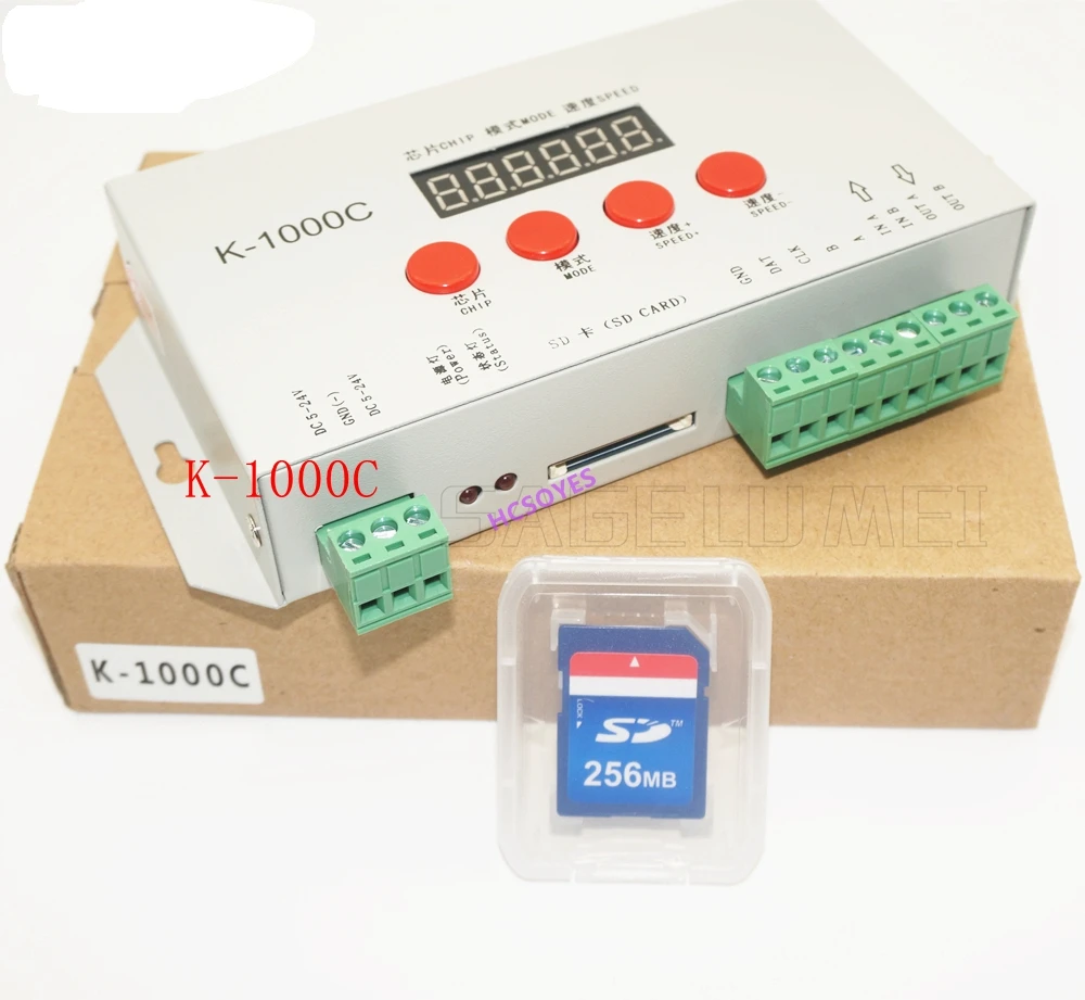 K-1000C(T-1000S обновляться) контроллер K1000C WS2812B, WS2811, APA102, T1000S WS2813 светодиодный 2048 Пиксели программный контроллер DC5-24V