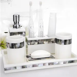 WSHYUFEI Nordic высокое качество набор для ванной из полимера гигиенический набор для мытья в ванной, мыльница, пара, чашка для полоскания рта, украшение для ванной