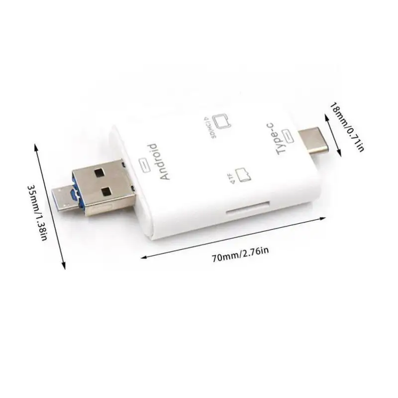 Считыватель карт type C 3 в 1 Многофункциональный Micro USB USB2.0 адаптер TF/SD OTG считыватель