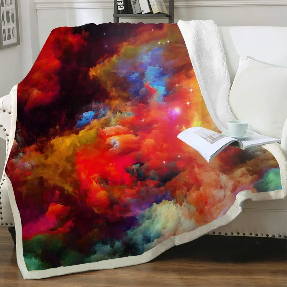 

Цветное одеяло NKNK, одеяла Galaxy для кровати, туманность, плюшевое одеяло, космическое покрывало для кровати, одеяло из шерпы, модное винтажное