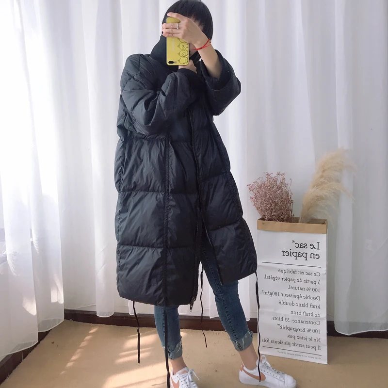 Женское зимнее пальто 2020 длинный черный пуховик Женская Толстая теплая зимняя