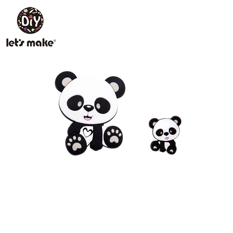 panda1 Let's Make 2 шт./компл. силиконовый Прорезыватель для зубов малышей игрушки Diy Аксессуары для колясок для соски с цепочкой, Еда Класс игрушки Детский Прорезыватель для зубов - Цвет: panda1