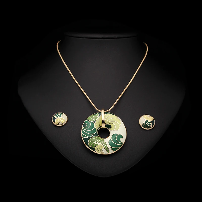 R& X модные ювелирные изделия из эмали подарок вечерние Mariage Joyas ожерелье/серьги сверкающие колье комплект юбилей для женщин свадебные Дубай 22